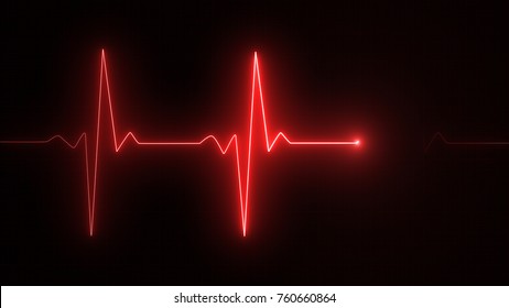 Cardiogram cardiograph oscilloscope screen red illustration background