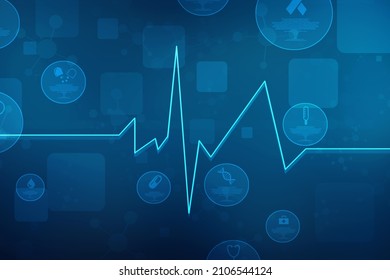 Cardiogram concept - 2D rendering illustration