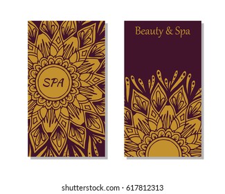 Cards template for spa salon. Beauty studio.  editable template with front and back side.  - Powered by Shutterstock