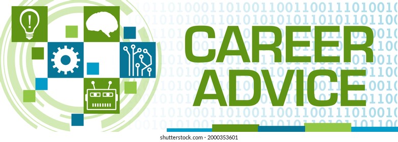 Career advice concept image with text and related symbols.