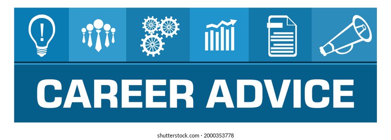 Career advice concept image with text and related symbols.