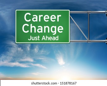 Career Change Just Ahead Concept Depicting A New Choice In Job Career