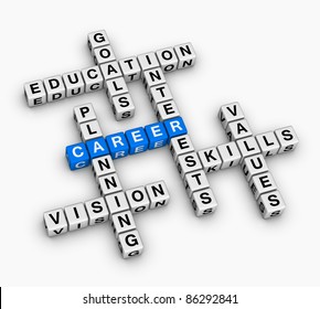 Career Crossword Puzzle (job Search Concept)