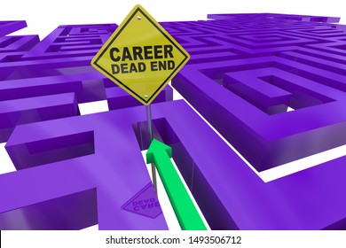 Career Dead End Sign No Promotion Job Advancement Maze 3d Illustration