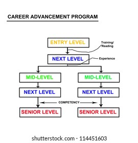 Career focus in an advancement program flowchart abstract. My original ideas