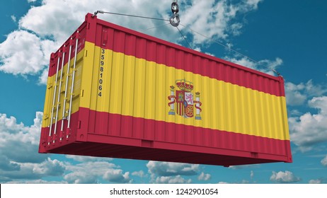 Cargo Container Flag Spain Spanish Import Stock Illustration 1242901054 ...