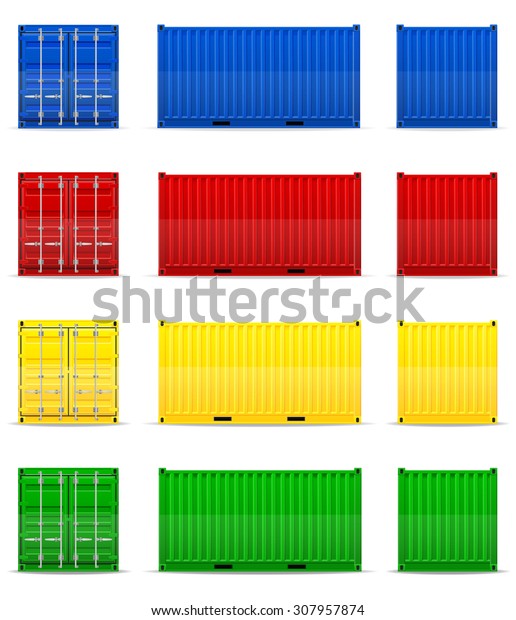 cargo\
container illustration isolated on white\
background