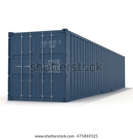 Cargo container on the white 3D Illustration