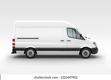 Cargo Express Van Vehicle right view. 3D rendering