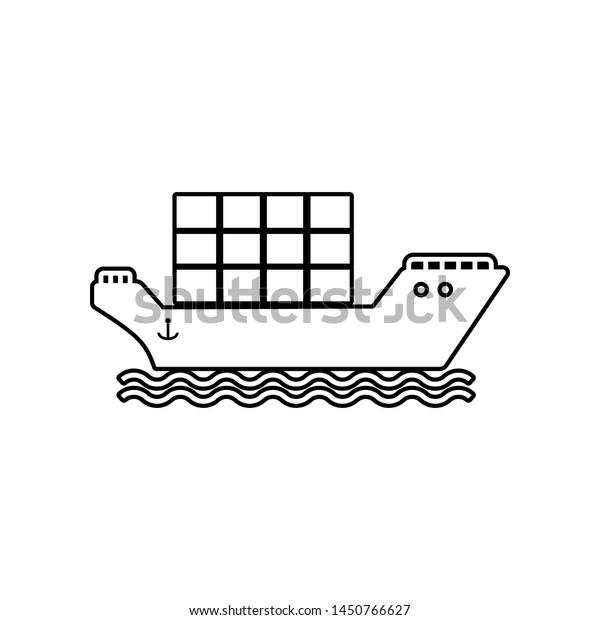 cargo ship with containers\
icon. Element of Logistic for mobile concept and web apps icon.\
Outline, thin line icon for website design and development, app\
development