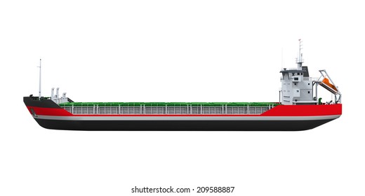 Cargo Ship Isolated