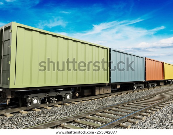 Cargo train moving on the\
railroad