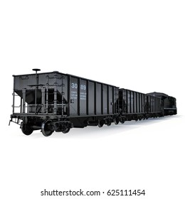 Cargo train on white. 3D illustration