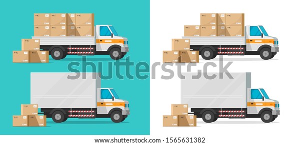 Cargo Truck Loading Parcel Package Boxes Stock Illustration 1565631382 ...