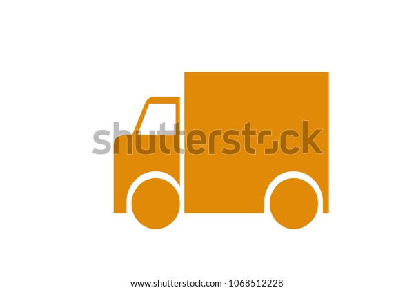 Cargo van symbol on white\
background.