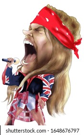 Caricature Axl Rose American Singer