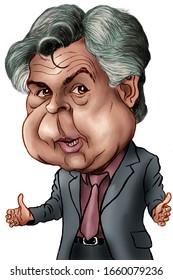 Caricature Carlo Ancelotti Italian Former