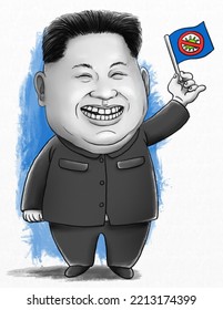 Caricature Of Kim Jong-un: The Supreme Leader Of The North Korea.