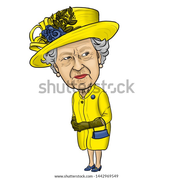 Caricature Queen England Elizabeth Second London Stock Illustration ...