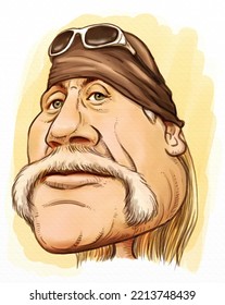 Caricature Of Terry Eugene Bollea(Hulk Hogan): An American Retired Professional Wrestler.