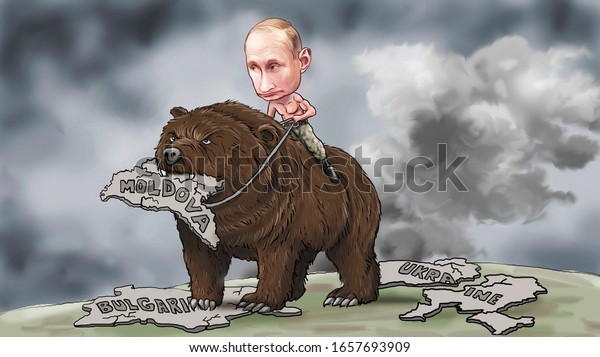 Caricature Vladimir Putin Russian Politician President Stock