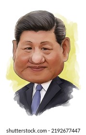 Caricature Of Xi JinPing - President Of The People's Republic Of China Since 2013.