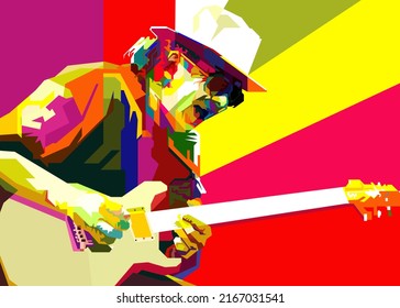 Carlos Santana Latin Musician Pop Art WPAP