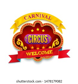 Carnival Circus Banner Welcome Isolated Illustration Stock Illustration ...