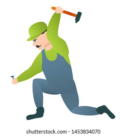 Carpenter Hammer Icon Cartoon Carpenter Hammer Stock Illustration ...