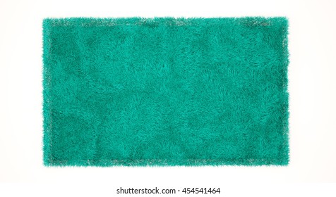 MintÂ furry Carpet. Isolated 3d Render