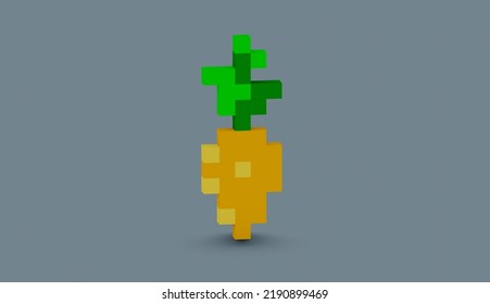 Carrot 3d Rendered Pixel Art Stylized Stock Illustration 2190899469 ...