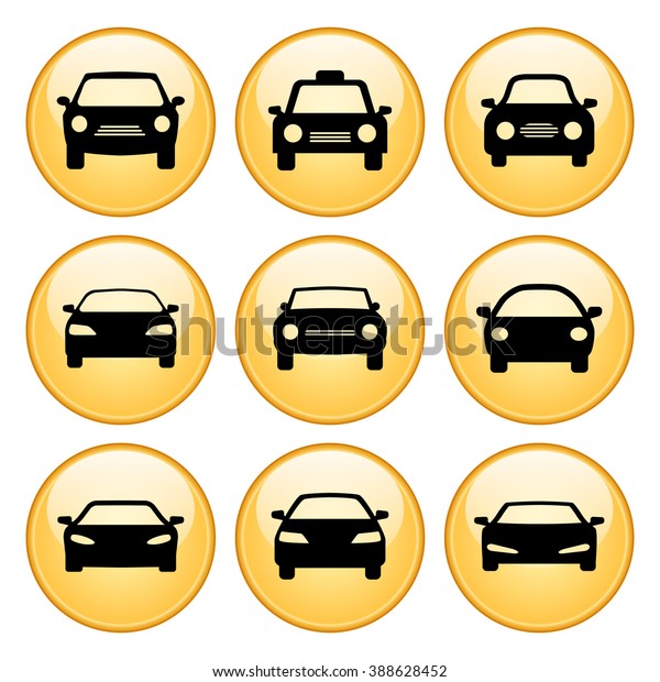 Cars\
Icon Set with Gold Button Icons. Raster\
Version.