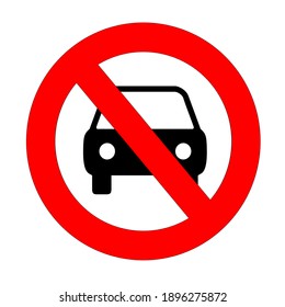 Cars Not Allowed Or Not Cars Permission Sign Or Icon Illustration Isolated On White Background