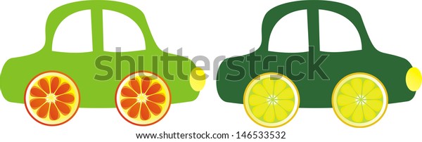 Cars orange lemon\
illustration