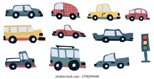 Cars Traffic Light Clipart Illustration Set Stock Illustration ...