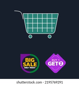 Cart Icon Shop  Design Bussiness Retail  E-commerce Online Poster