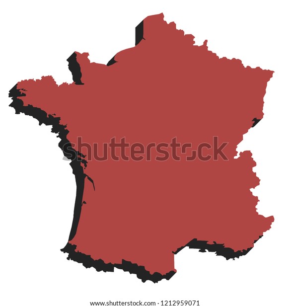 Carte De France Vierge En 3d Stock Illustration