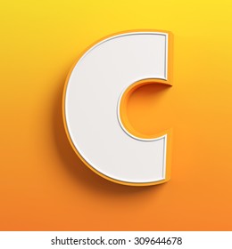 Cartoon 3d Font Letter C