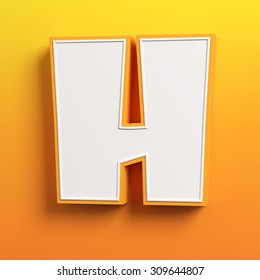 cartoon 3d font letter H