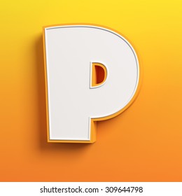 Cartoon 3d Font Letter P