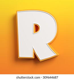 Cartoon 3d Font Letter R