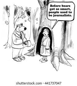 Cartoon About Role Reversal Between A Bear And A Human.