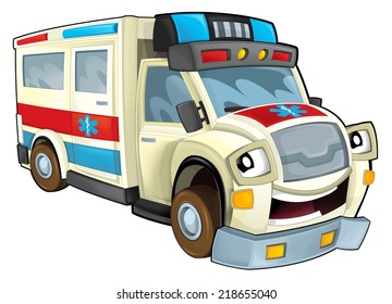 Cartoon Ambulance Illustration Children Stock Illustration 218655040 ...