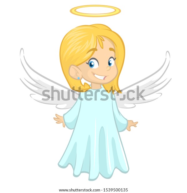 Cartoon Angel Illustration Flying Girl Angel Stock Illustration ...