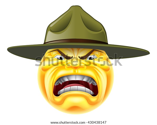 Cartoon Angry Emoji Emoticon Army Boot Stockillustration 430438147