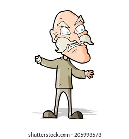 Cartoon Angry Old Man Stock Illustration 205993573