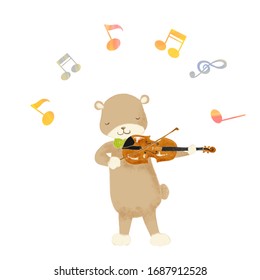 teddy bear playing violin