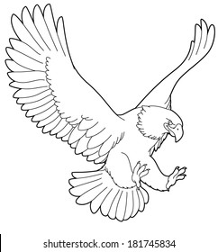 Cartoon animal - wild - eagle - illustration for the children