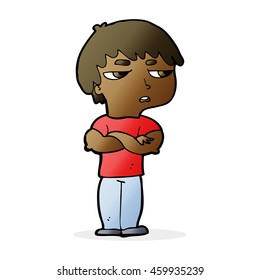 cartoon annoyed boy