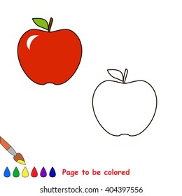 Cartoon Apple To Be Colored. Coloring Book For Children.